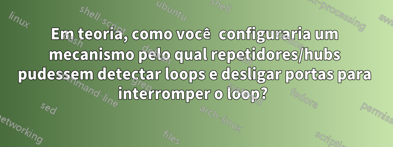 Em teoria, como você configuraria um mecanismo pelo qual repetidores/hubs pudessem detectar loops e desligar portas para interromper o loop? 