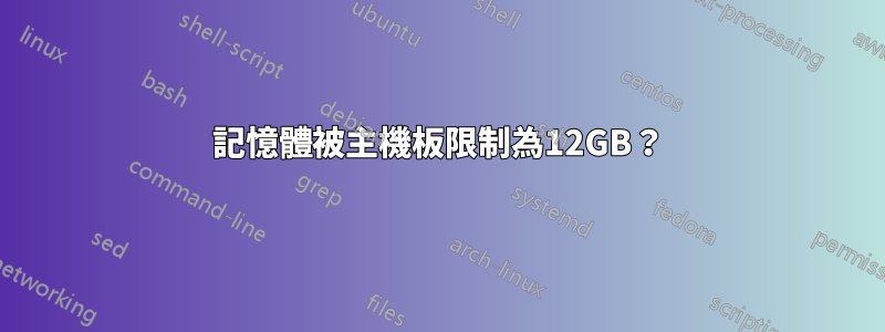 記憶體被主機板限制為12GB？