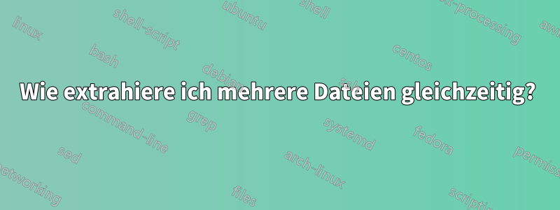 Wie extrahiere ich mehrere Dateien gleichzeitig?