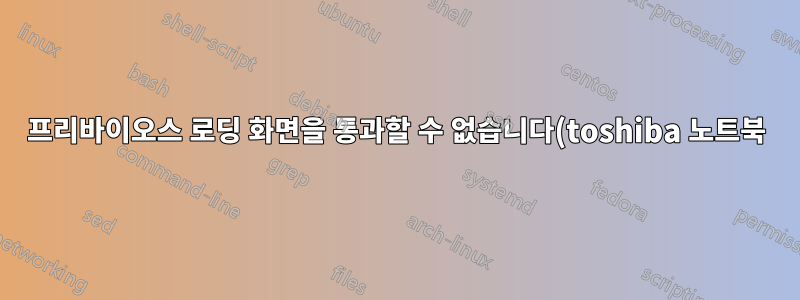 프리바이오스 로딩 화면을 통과할 수 없습니다(toshiba 노트북)