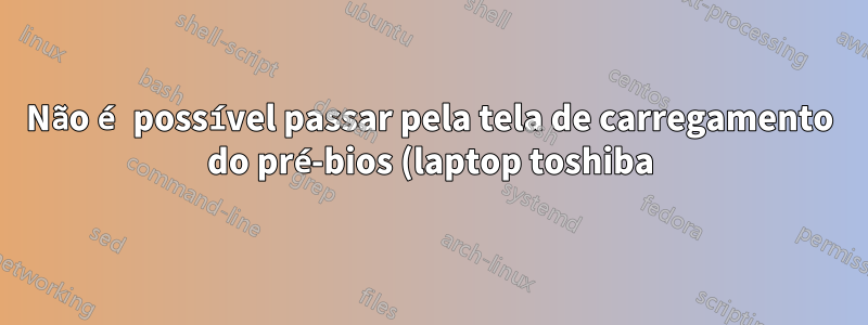 Não é possível passar pela tela de carregamento do pré-bios (laptop toshiba)