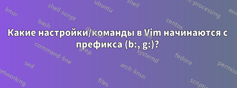 Какие настройки/команды в Vim начинаются с префикса (b:, g:)?