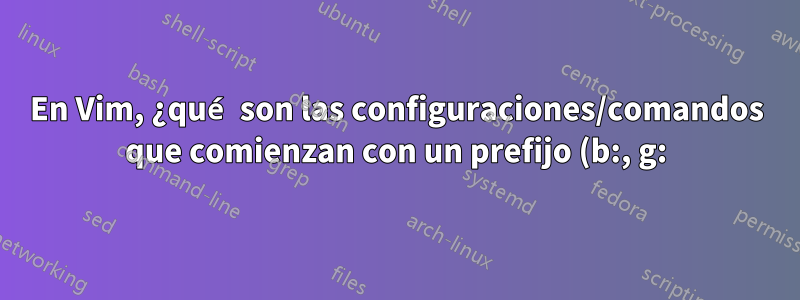 En Vim, ¿qué son las configuraciones/comandos que comienzan con un prefijo (b:, g:)?