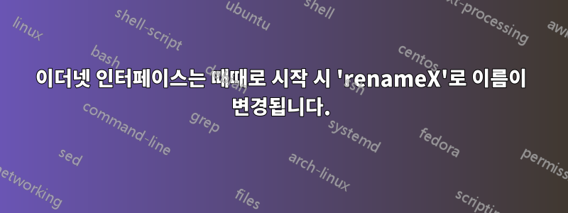 이더넷 인터페이스는 때때로 시작 시 'renameX'로 이름이 변경됩니다.