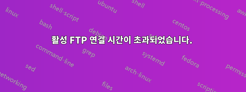 활성 FTP 연결 시간이 초과되었습니다.