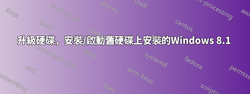 升級硬碟，安裝/啟動舊硬碟上安裝的Windows 8.1