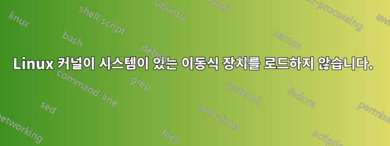 Linux 커널이 시스템이 있는 이동식 장치를 로드하지 않습니다.