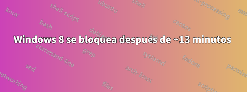 Windows 8 se bloquea después de ~13 minutos