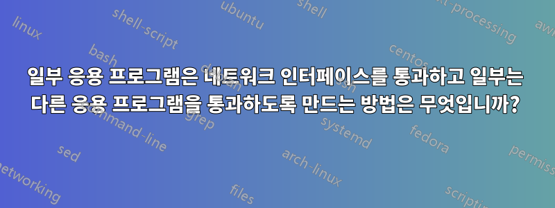 일부 응용 프로그램은 네트워크 인터페이스를 통과하고 일부는 다른 응용 프로그램을 통과하도록 만드는 방법은 무엇입니까?