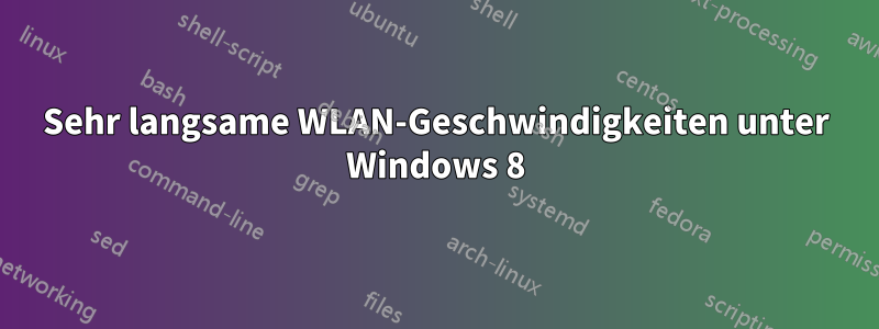 Sehr langsame WLAN-Geschwindigkeiten unter Windows 8