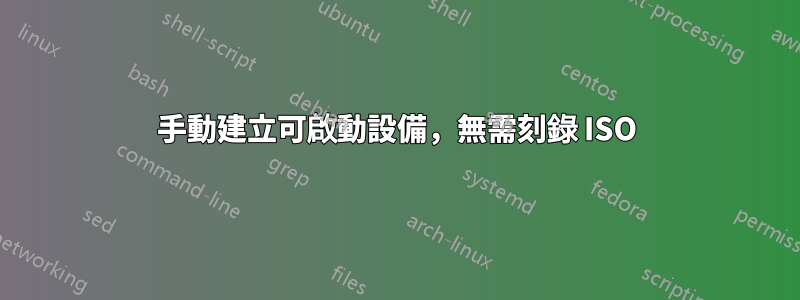 手動建立可啟動設備，無需刻錄 ISO