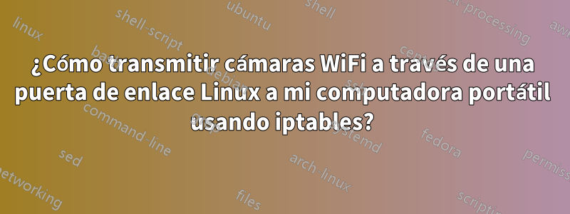 ¿Cómo transmitir cámaras WiFi a través de una puerta de enlace Linux a mi computadora portátil usando iptables?