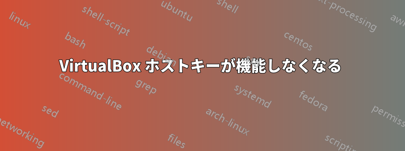 VirtualBox ホストキーが機能しなくなる