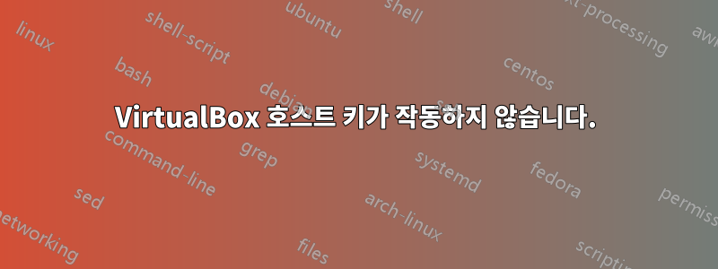 VirtualBox 호스트 키가 작동하지 않습니다.