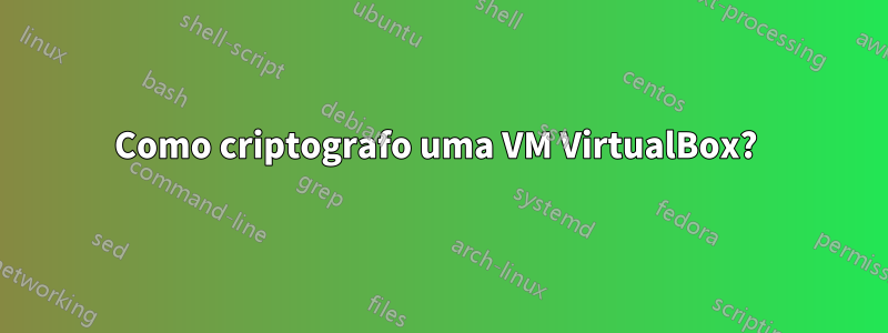 Como criptografo uma VM VirtualBox? 