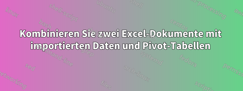 Kombinieren Sie zwei Excel-Dokumente mit importierten Daten und Pivot-Tabellen