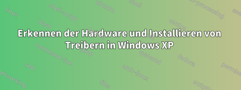 Erkennen der Hardware und Installieren von Treibern in Windows XP