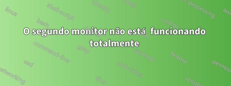 O segundo monitor não está funcionando totalmente