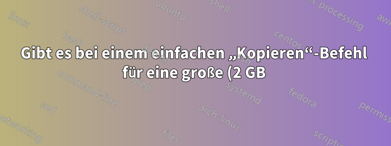 Gibt es bei einem einfachen „Kopieren“-Befehl für eine große (2 GB) Datei möglicherweise einen Geschwindigkeitsunterschied zwischen der lokalen Ausführung und der Ausführung per SSH?