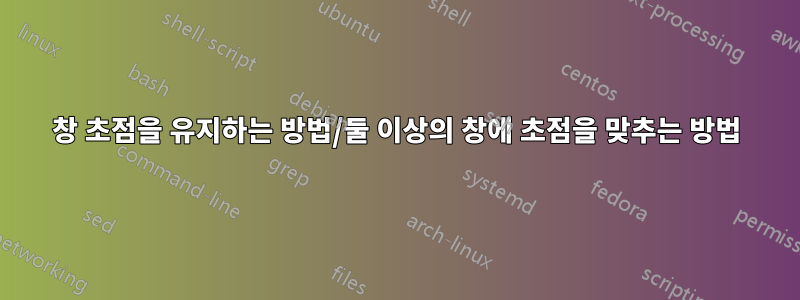 창 초점을 유지하는 방법/둘 이상의 창에 초점을 맞추는 방법