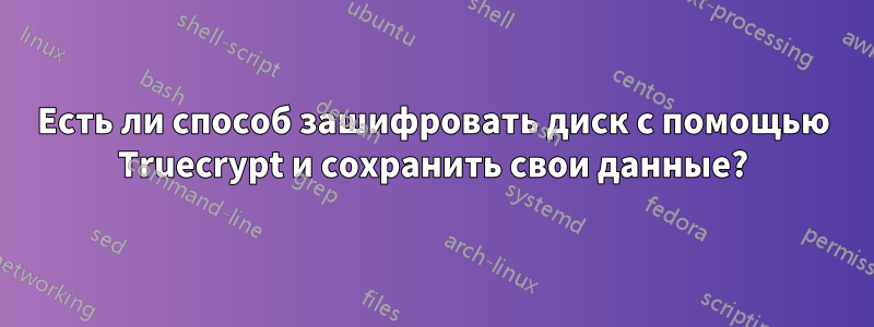 Есть ли способ зашифровать диск с помощью Truecrypt и сохранить свои данные?