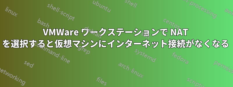 VMWare ワークステーションで NAT を選択すると仮想マシンにインターネット接続がなくなる