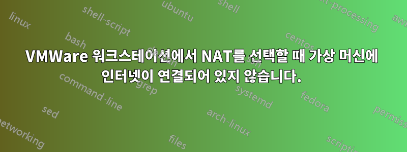 VMWare 워크스테이션에서 NAT를 선택할 때 가상 머신에 인터넷이 연결되어 있지 않습니다.