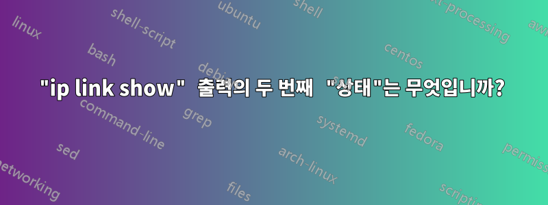 "ip link show" 출력의 두 번째 "상태"는 무엇입니까?