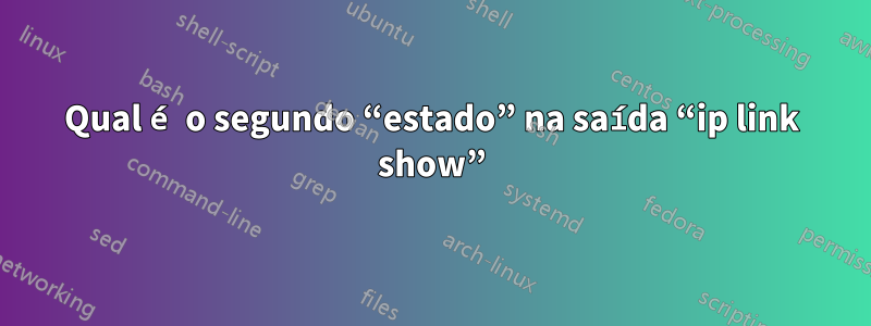 Qual é o segundo “estado” na saída “ip link show”