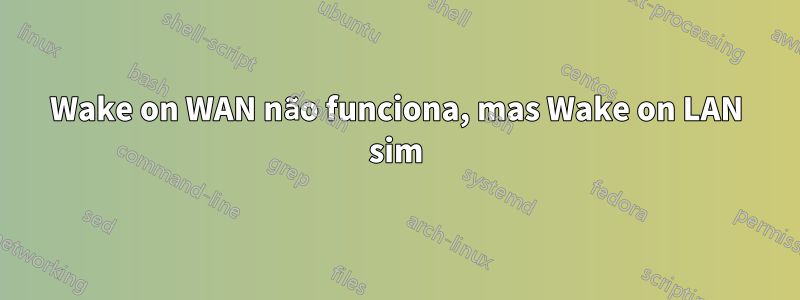 Wake on WAN não funciona, mas Wake on LAN sim