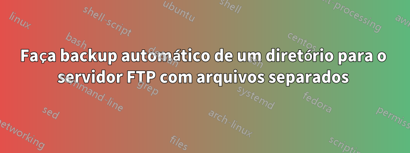 Faça backup automático de um diretório para o servidor FTP com arquivos separados