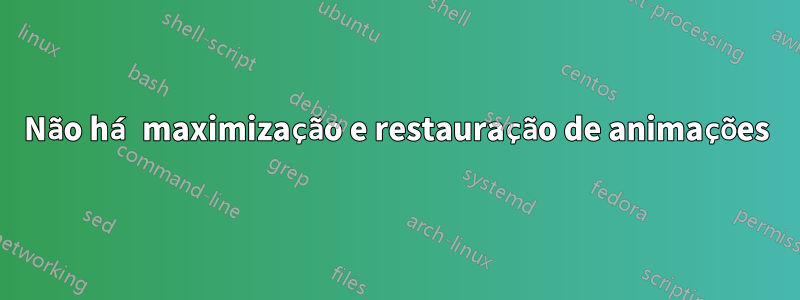 Não há maximização e restauração de animações