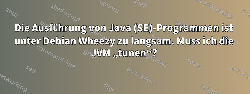 Die Ausführung von Java (SE)-Programmen ist unter Debian Wheezy zu langsam. Muss ich die JVM „tunen“?