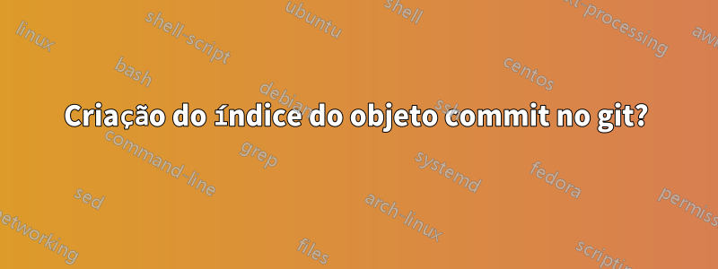 Criação do índice do objeto commit no git?