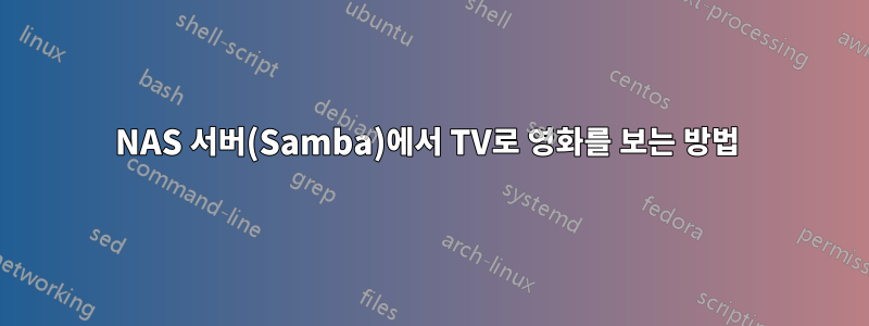 NAS 서버(Samba)에서 TV로 영화를 보는 방법 