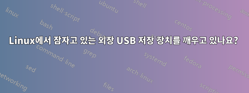 Linux에서 잠자고 있는 외장 USB 저장 장치를 깨우고 있나요?