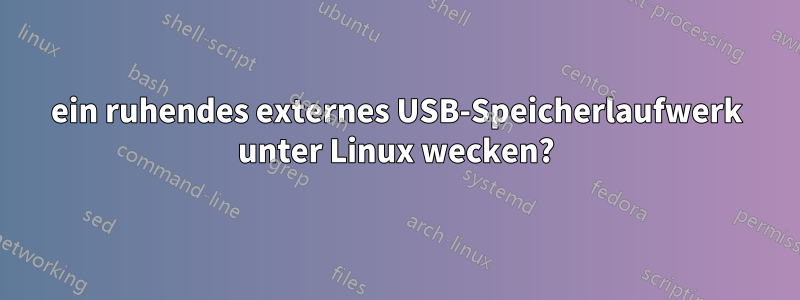 ein ruhendes externes USB-Speicherlaufwerk unter Linux wecken?