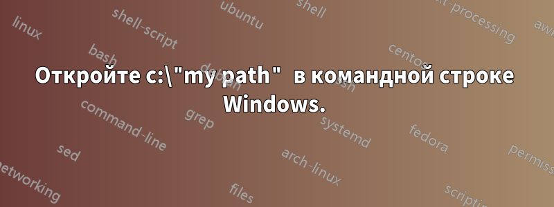 Откройте c:\"my path" в командной строке Windows.