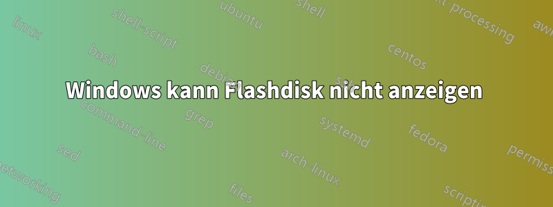 Windows kann Flashdisk nicht anzeigen