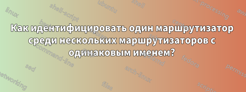 Как идентифицировать один маршрутизатор среди нескольких маршрутизаторов с одинаковым именем?