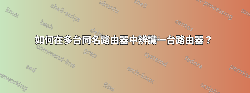 如何在多台同名路由器中辨識一台路由器？