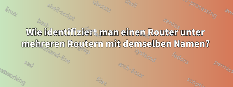 Wie identifiziert man einen Router unter mehreren Routern mit demselben Namen?