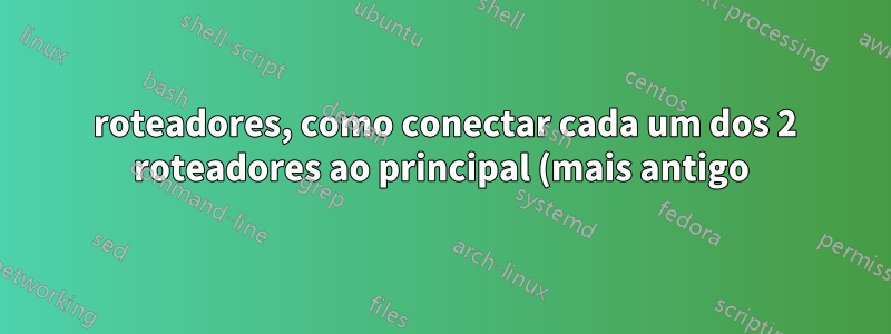 3 roteadores, como conectar cada um dos 2 roteadores ao principal (mais antigo)