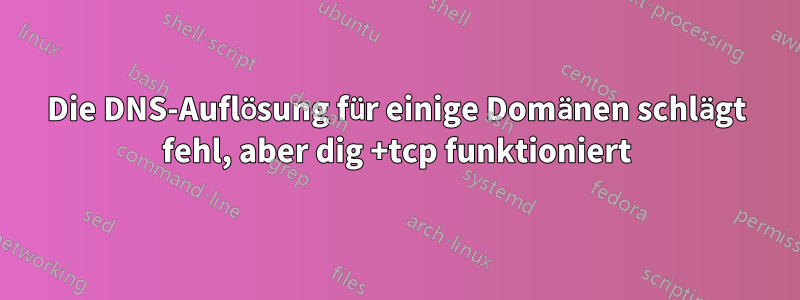 Die DNS-Auflösung für einige Domänen schlägt fehl, aber dig +tcp funktioniert