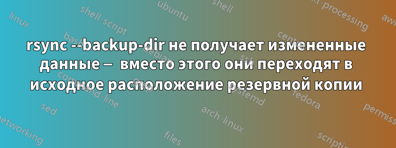 rsync --backup-dir не получает измененные данные — вместо этого они переходят в исходное расположение резервной копии