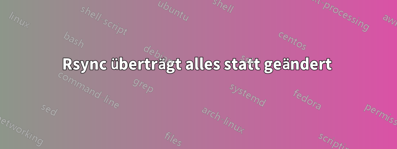 Rsync überträgt alles statt geändert