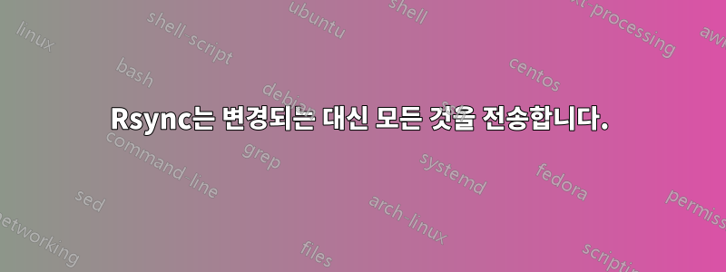Rsync는 변경되는 대신 모든 것을 전송합니다.
