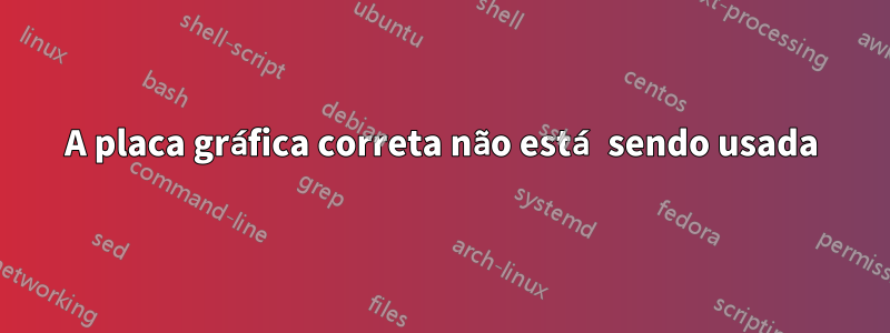 A placa gráfica correta não está sendo usada