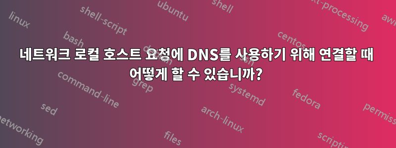 네트워크 로컬 호스트 요청에 DNS를 사용하기 위해 연결할 때 어떻게 할 수 있습니까?