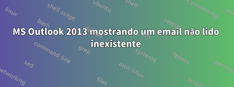 MS Outlook 2013 mostrando um email não lido inexistente